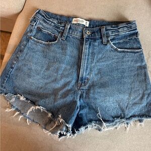 Abercrombie & Fitch Distressed Blue Jean Shorts